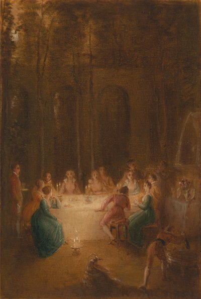 La cena junto a la fuente de Thomas Stothard